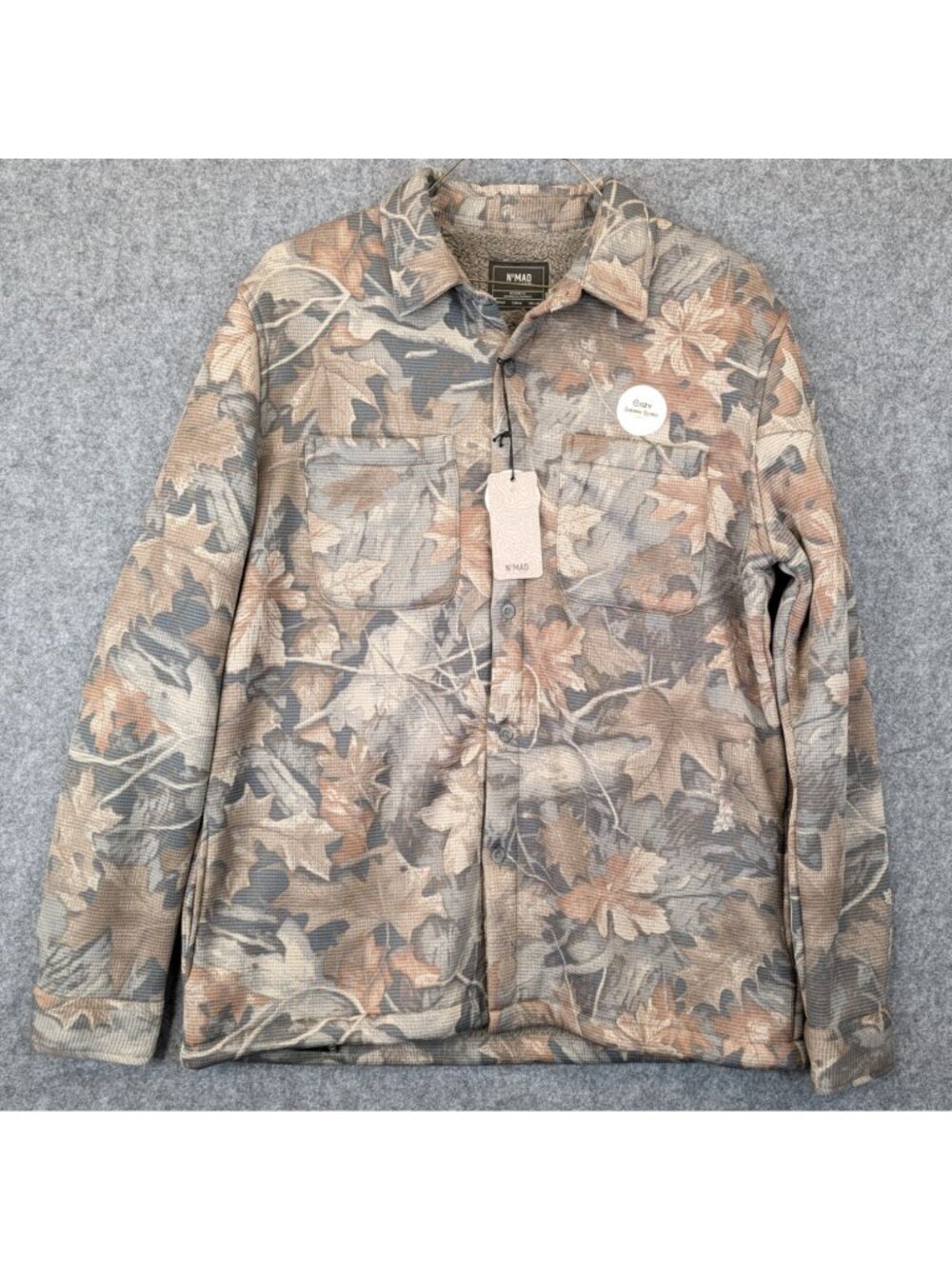 Nomad Sherpa Lined Shirt Jacket Mens Medium Floral Camo Button Down